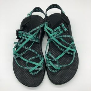 Chaco classic Zx/3 Chukwalla sport sandals teals dress black , size 7